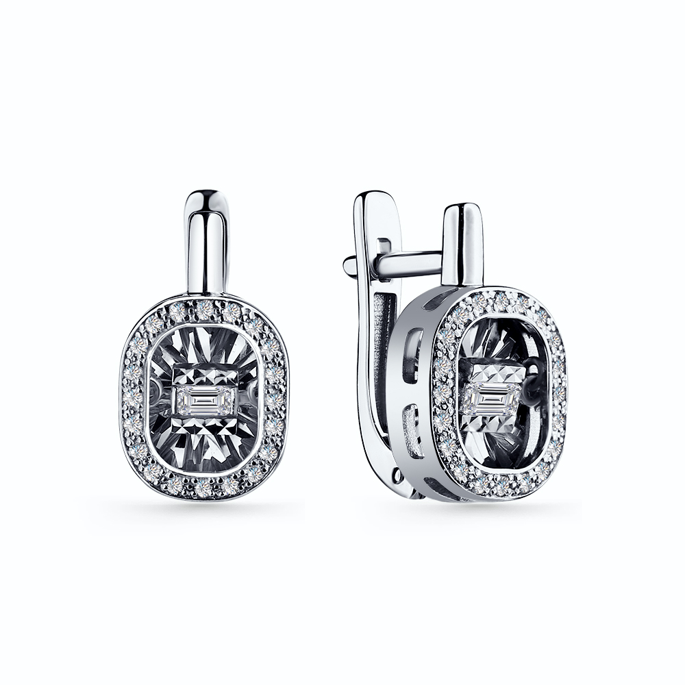 Серьги из белого золота с бриллиантами Ювелирное изделие - Серьги из белого золота с бриллиантами в магазине Best-Gold 146856