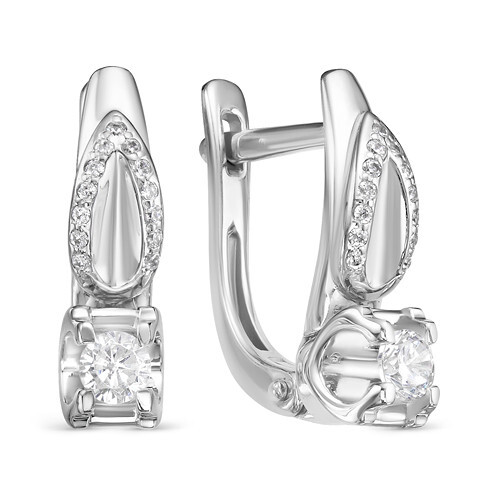 Серьги из белого золота с бриллиантами Ювелирное изделие - Серьги из белого золота с бриллиантами в магазине Best-Gold 030626