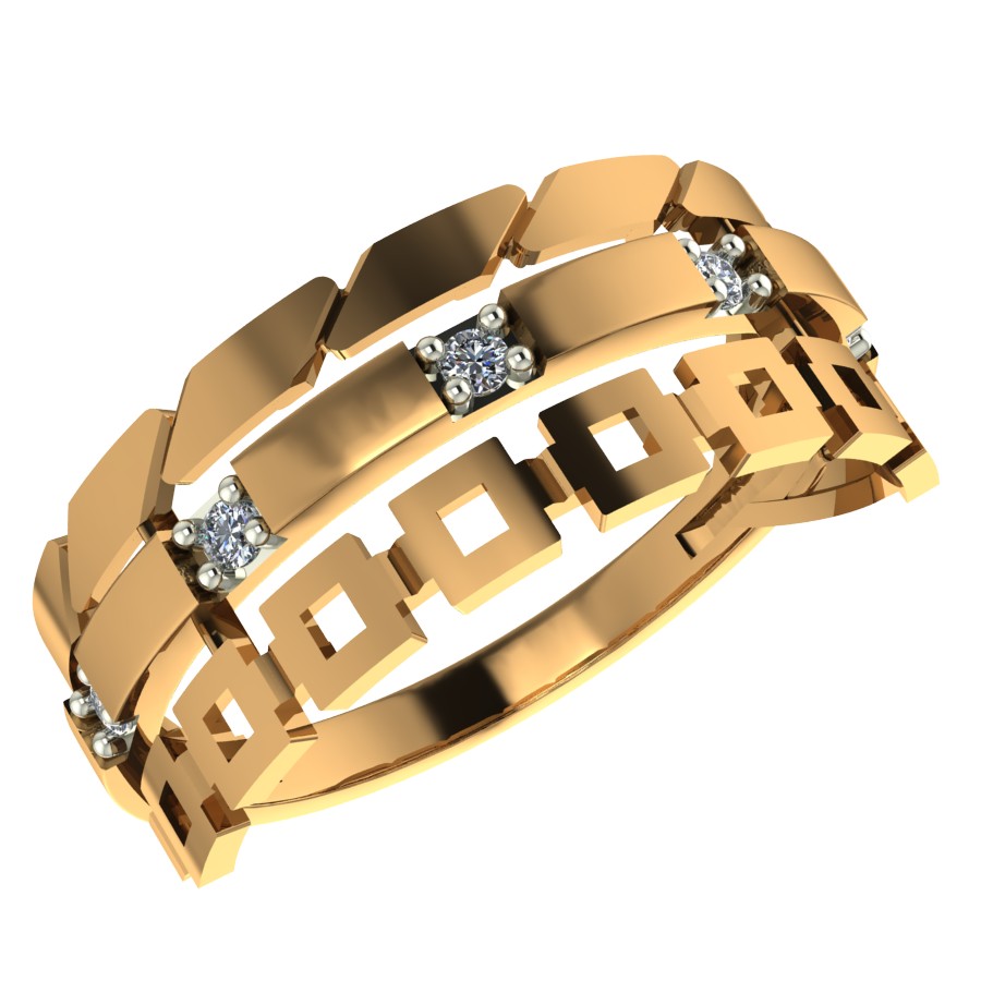 Кольцо в красном золоте с фианитами Ювелирное изделие - Кольцо в красном золоте с фианитами в магазине Best-Gold 126667