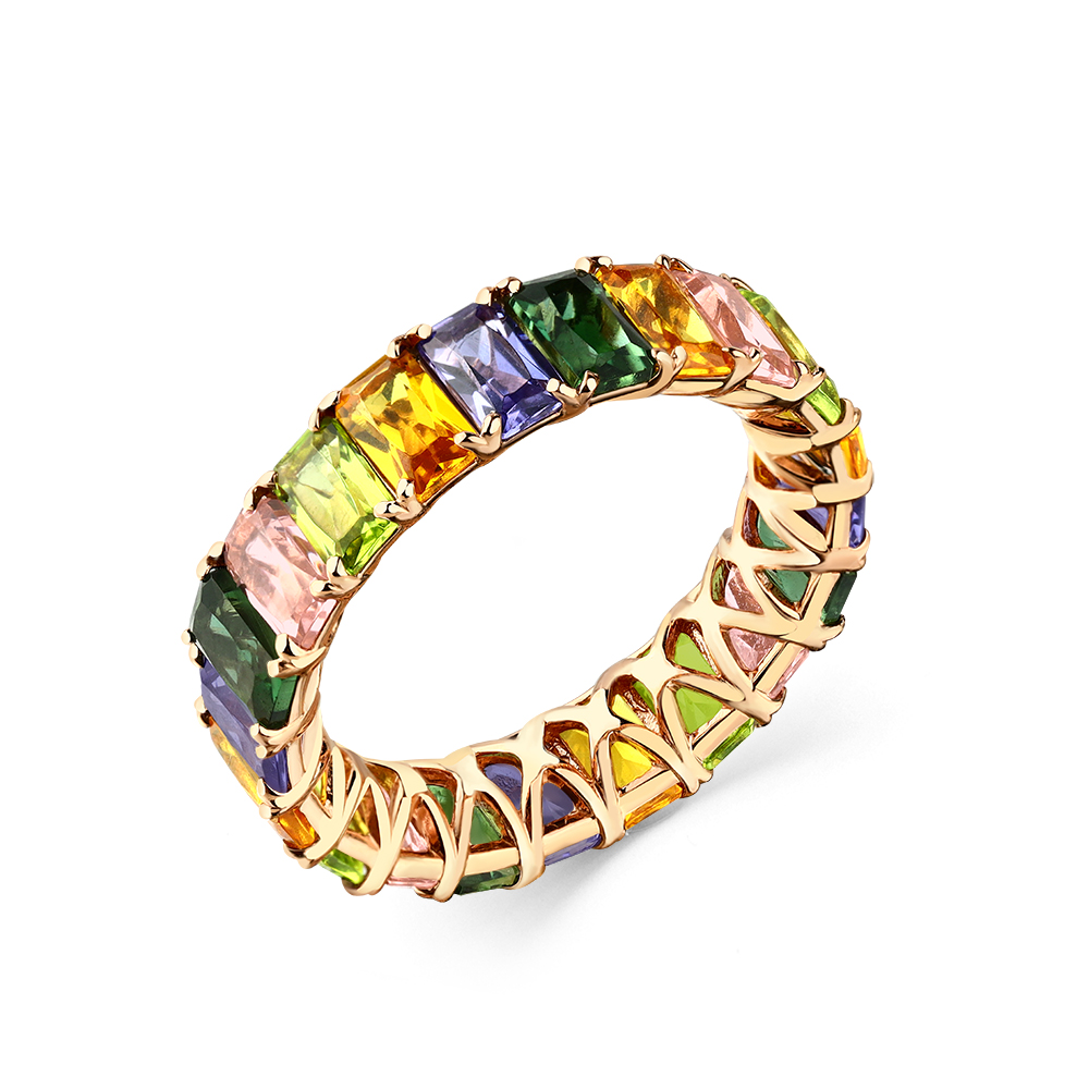 Ювелирное изделие - Кольцо из красного золота с миксом камней в магазине Best-Gold 125672