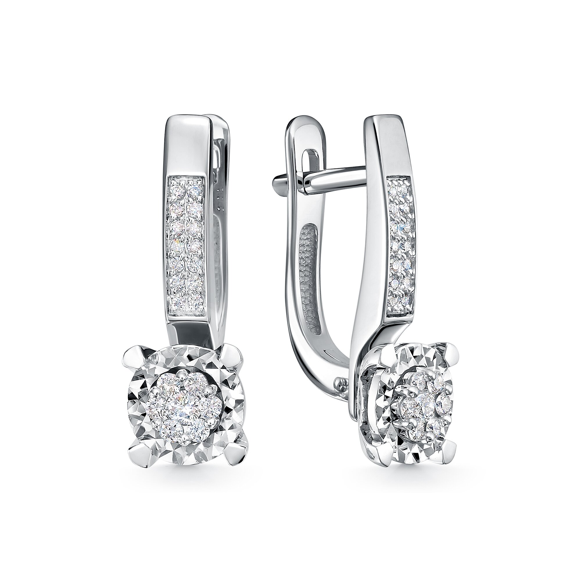 Серьги в белом золоте с бриллиантами Ювелирное изделие - Серьги в белом золоте с бриллиантами в магазине Best-Gold 141620