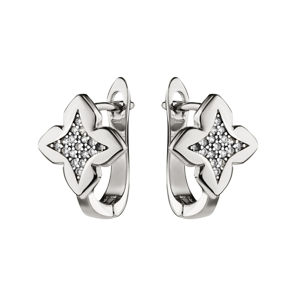 Серьги из серебра с цирконием Ювелирное изделие - Серьги из серебра с цирконием в магазине Best-Gold 131872