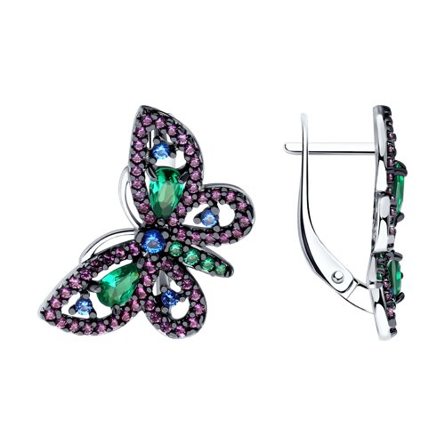 Серьги из серебра с фианитами Ювелирное изделие - Серьги из серебра с фианитами в магазине Best-Gold 123924