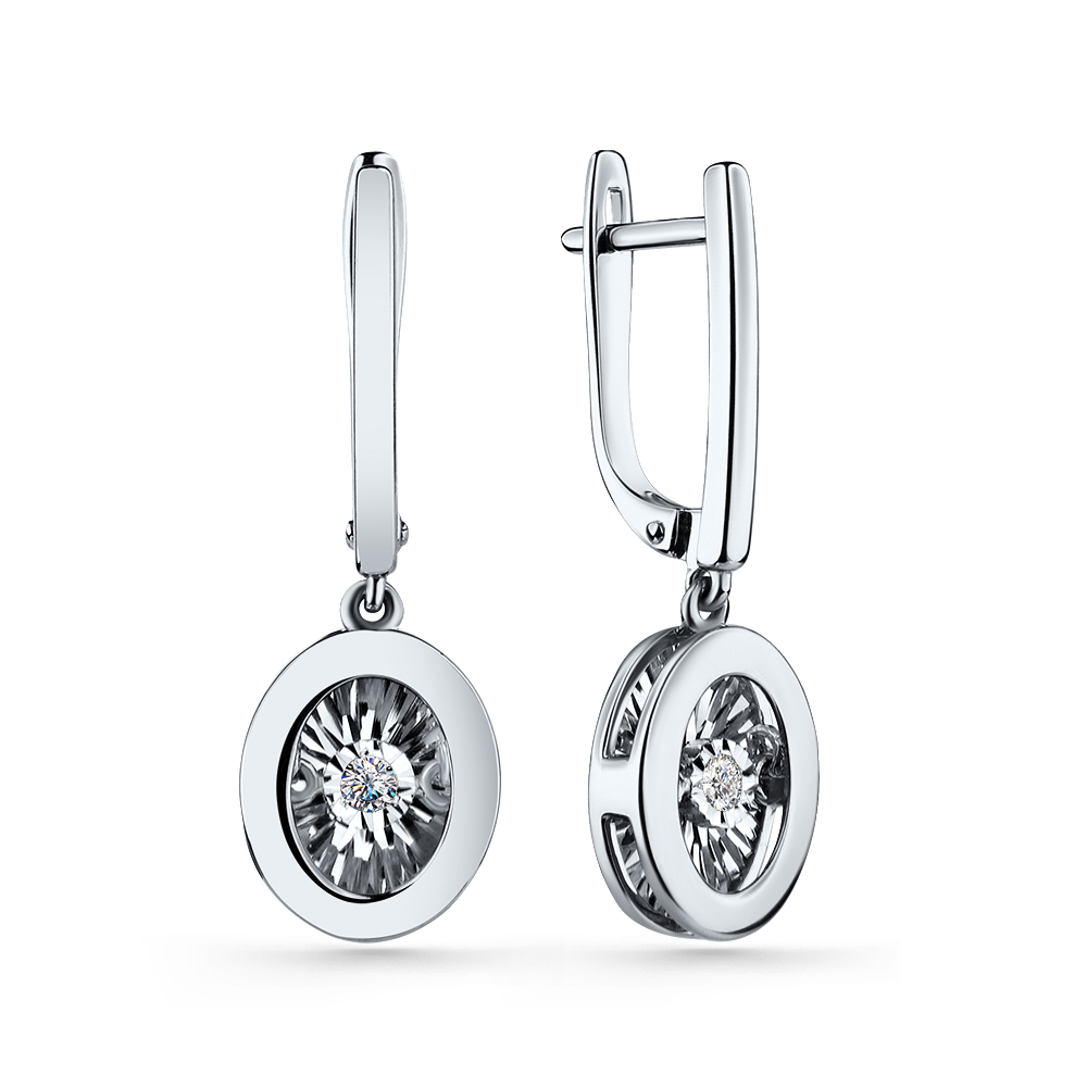 Серьги в белом золоте с бриллиантами Ювелирное изделие - Серьги в белом золоте с бриллиантами в магазине Best-Gold 126341