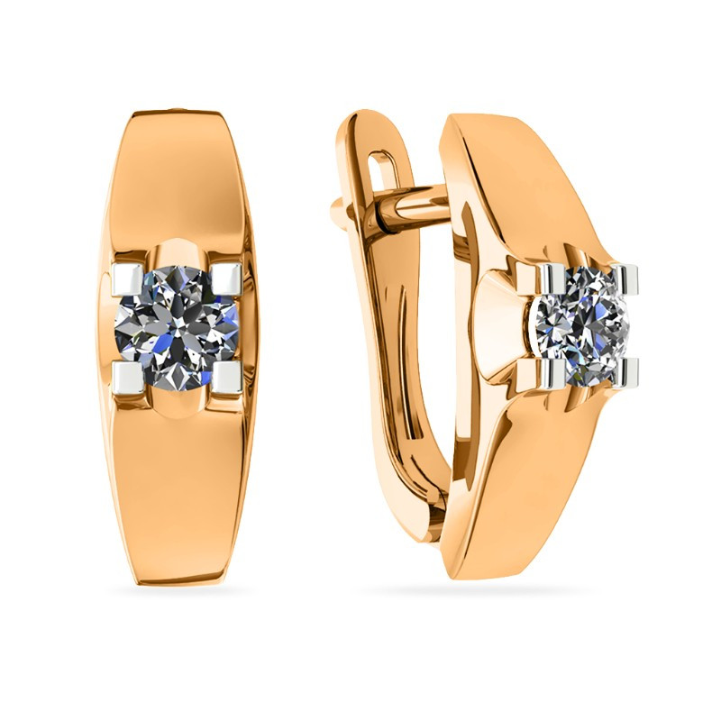 Серьги из жёлтого золота с фианитами Ювелирное изделие - Серьги из жёлтого золота с фианитами в магазине Best-Gold 033991