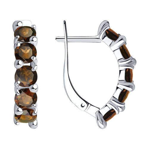 Серьги из серебра с раух топазами Ювелирное изделие - Серьги из серебра с раух топазами в магазине Best-Gold 131951