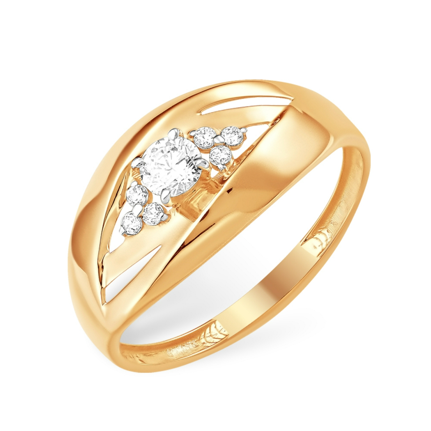 Ювелирное изделие - Кольцо из красного золота с фианитами в магазине Best-Gold 125389