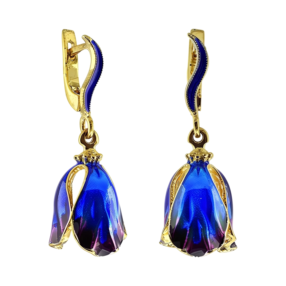 Ювелирное изделие - Серьги из серебра с позолотой в магазине Best-Gold 152232