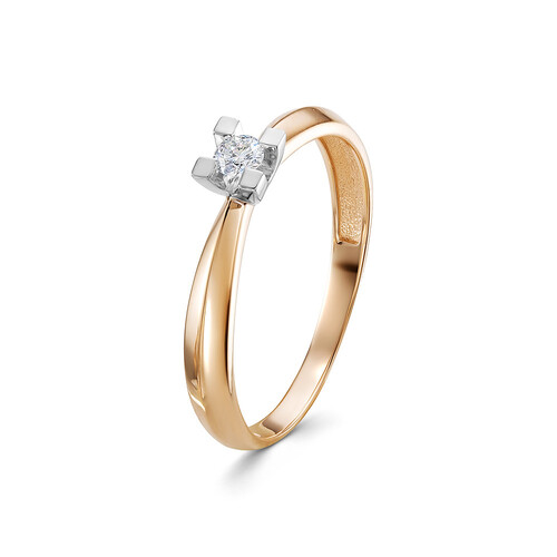 Кольцо помолвочное из красного золота с бриллиантом Ювелирное изделие - Кольцо помолвочное из красного золота с бриллиантом в магазине Best-Gold 025156