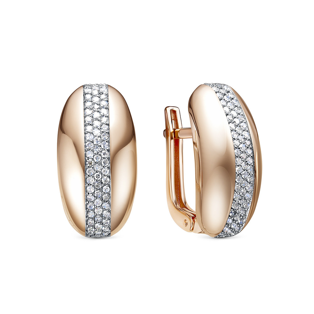 Серьги из красного золота с бриллиантами Ювелирное изделие - Серьги из красного золота с бриллиантами в магазине Best-Gold 028833