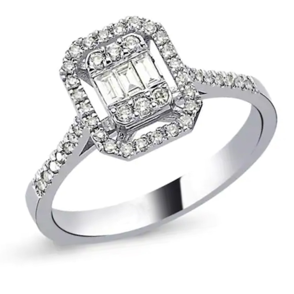 Кольцо из белого золота с бриллиантами Ювелирное изделие - Кольцо из белого золота с бриллиантами в магазине Best-Gold 033702