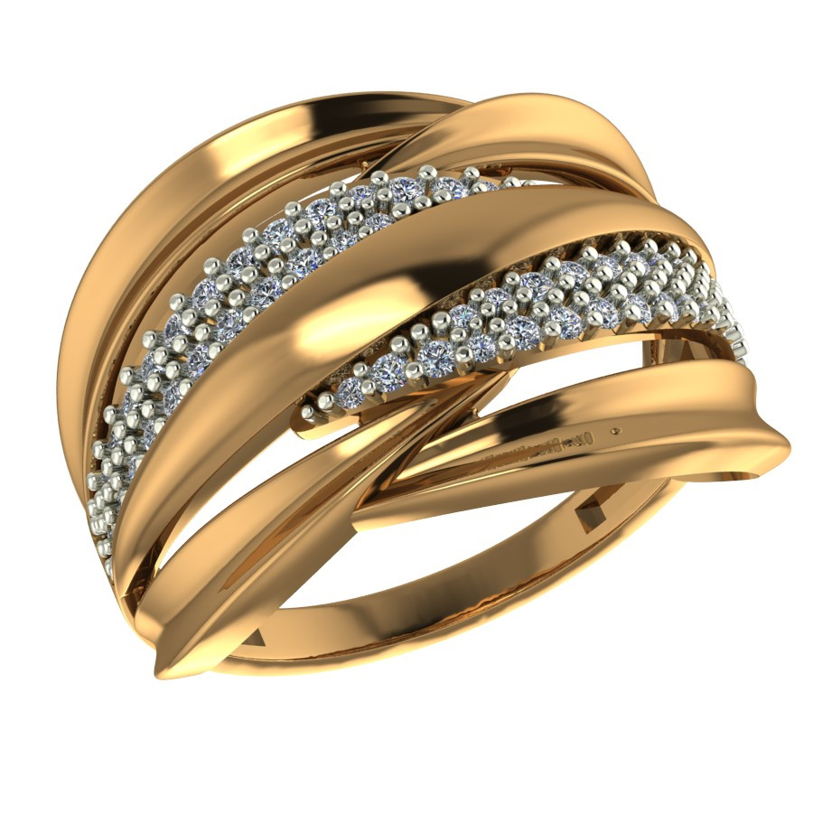 Кольцо из красного золота с фианитами Ювелирное изделие - Кольцо из красного золота с фианитами в магазине Best-Gold 051006