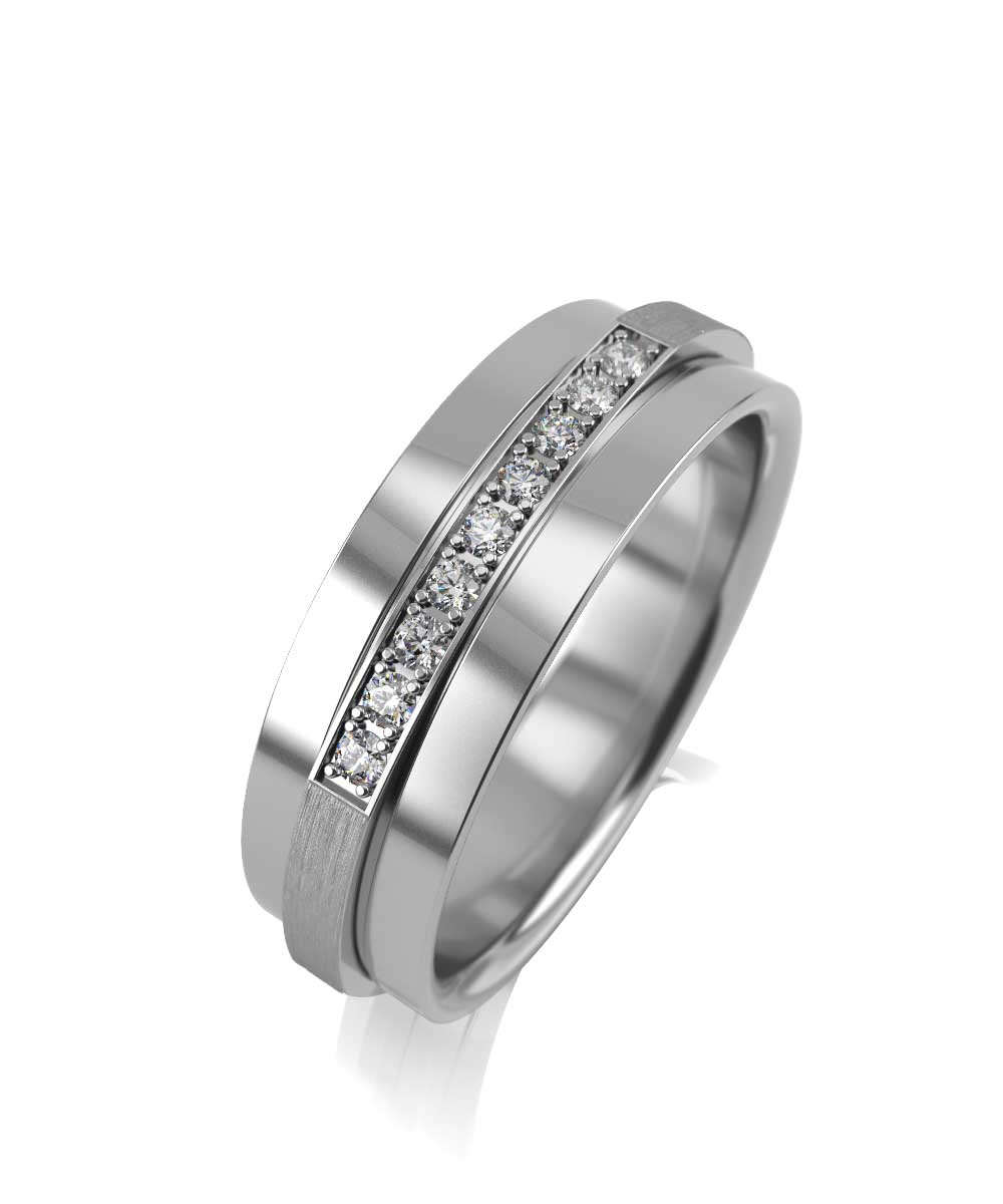 Обручальное кольцо из белого золота с бриллиантами Ювелирное изделие - Обручальное кольцо из белого золота с бриллиантами в магазине Best-Gold 107243