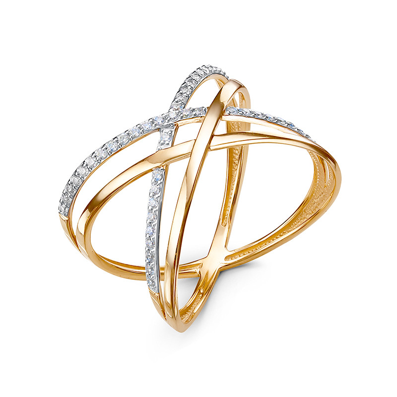 Кольцо из красного золота с фианитами Ювелирное изделие - Кольцо из красного золота с фианитами в магазине Best-Gold 033111