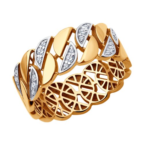 Кольцо из красного золота с фианитами Ювелирное изделие - Кольцо из красного золота с фианитами в магазине Best-Gold 131550