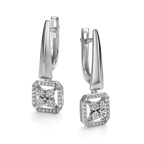 Серьги из белого золота с бриллиантами