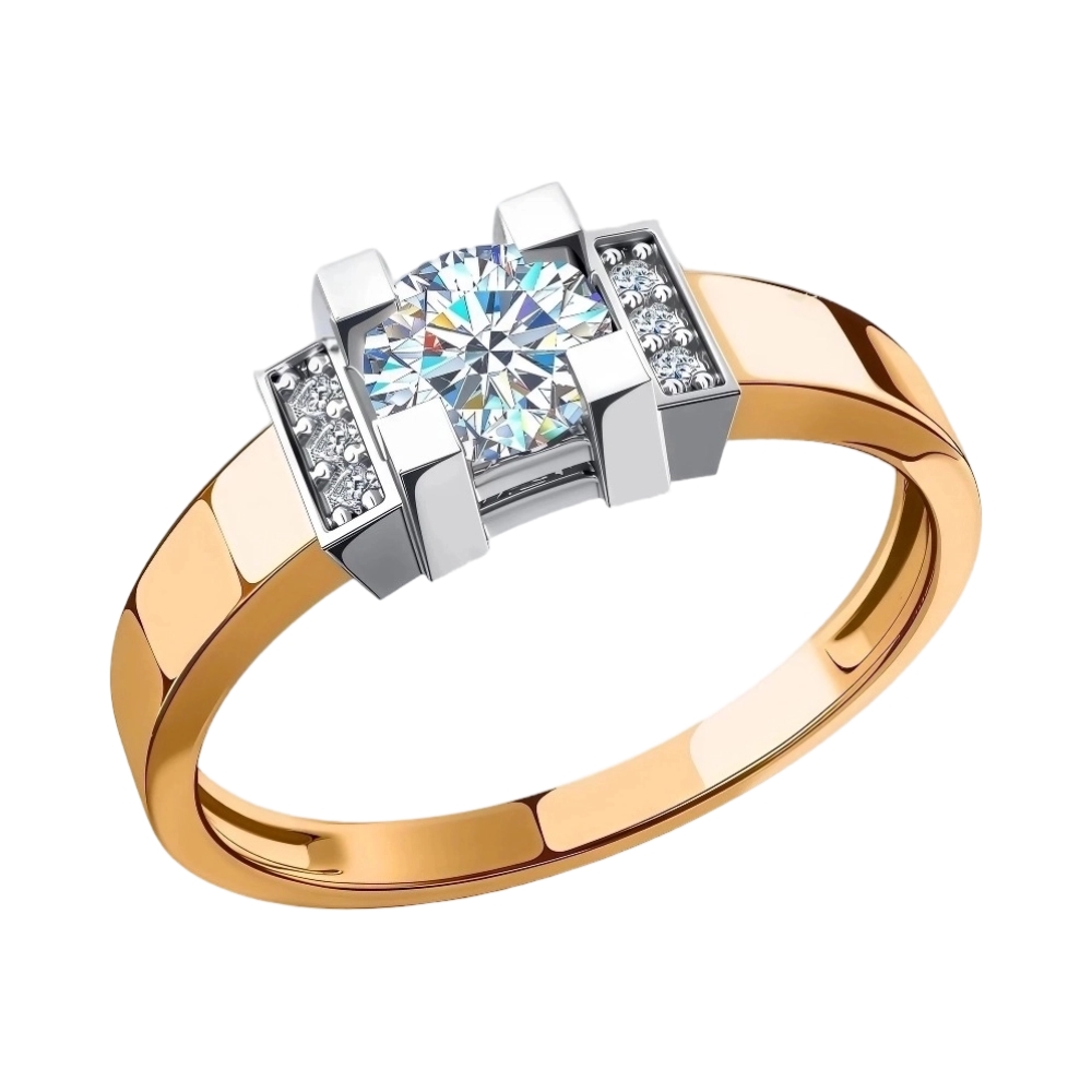 Ювелирное изделие - Кольцо из красного золота с фианитами в магазине Best-Gold 061517