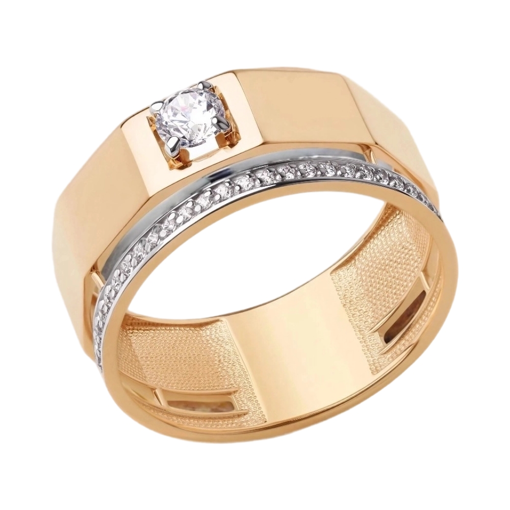 Ювелирное изделие - Кольцо в желтом золоте с фианитами в магазине Best-Gold 129058