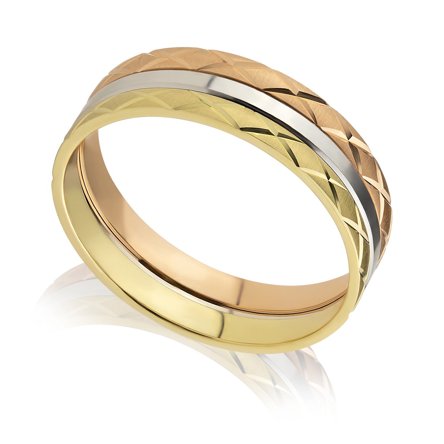 Обручальное кольцо из комбинированного золота Ювелирное изделие - Обручальное кольцо из комбинированного золота в магазине Best-Gold 040767
