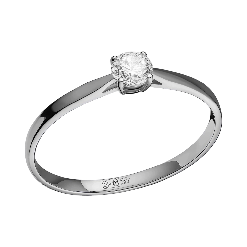 Ювелирное изделие - Кольцо помолвочное из белого золота с бриллиантом в магазине Best-Gold 034405