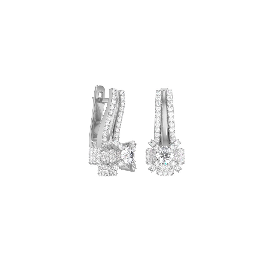 Серьги из серебра с фианитами Ювелирное изделие - Серьги из серебра с фианитами в магазине Best-Gold 132415