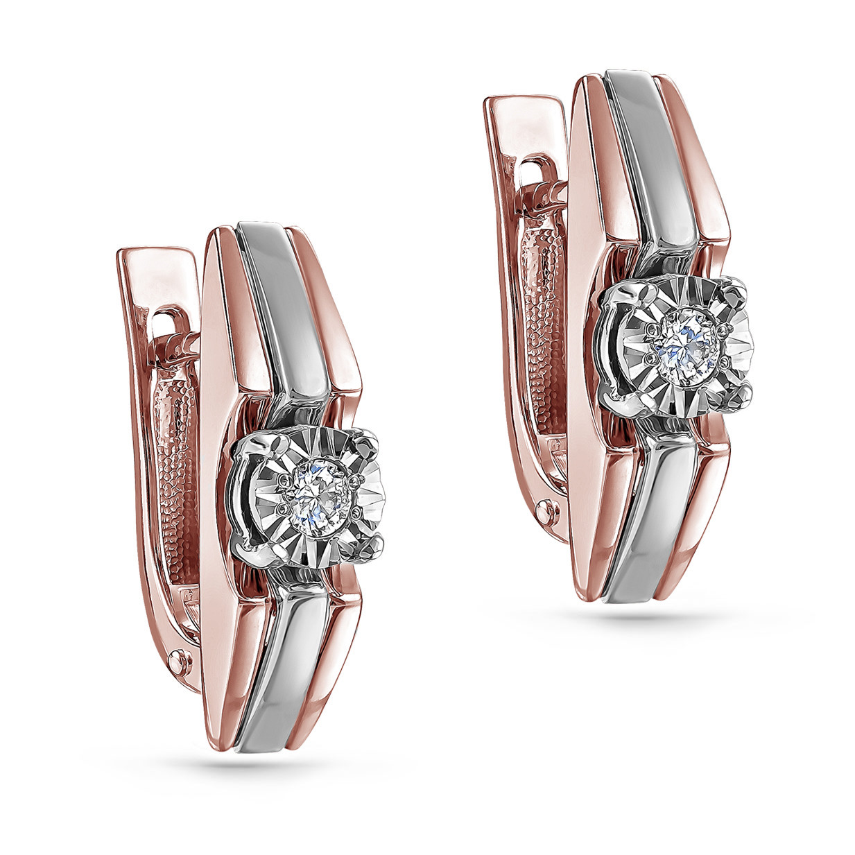 Серьги из красного золота с бриллиантами Ювелирное изделие - Серьги из красного золота с бриллиантами в магазине Best-Gold 028345