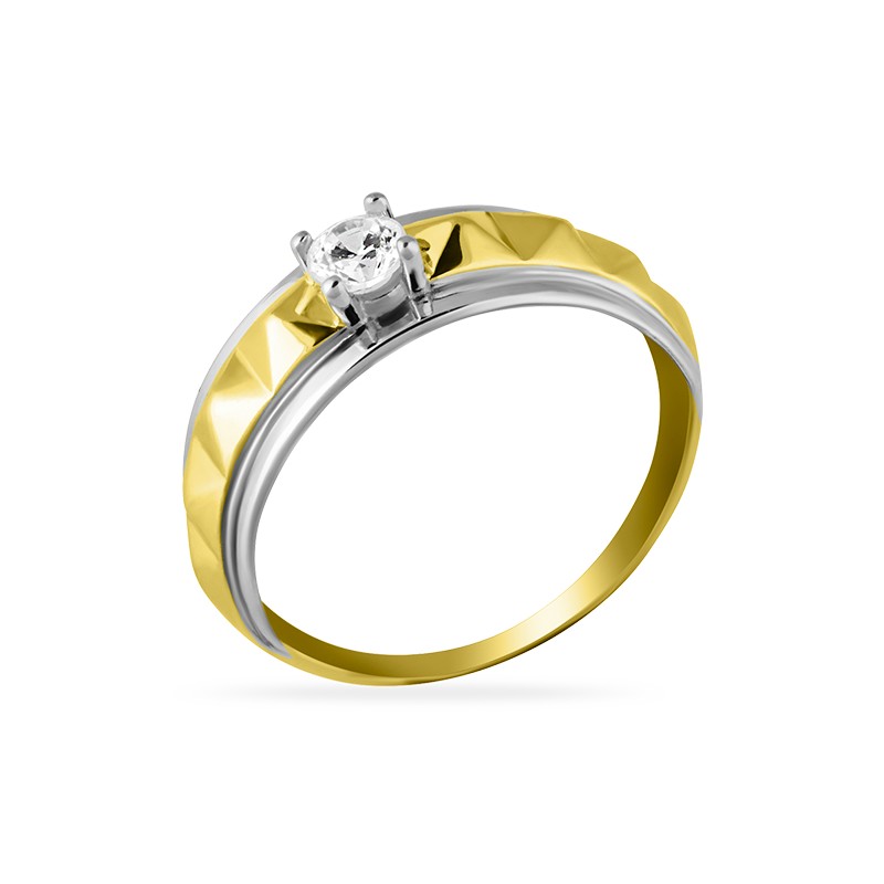 Кольцо из желтого золота с фианитами Ювелирное изделие - Кольцо из желтого золота с фианитами в магазине Best-Gold 126806