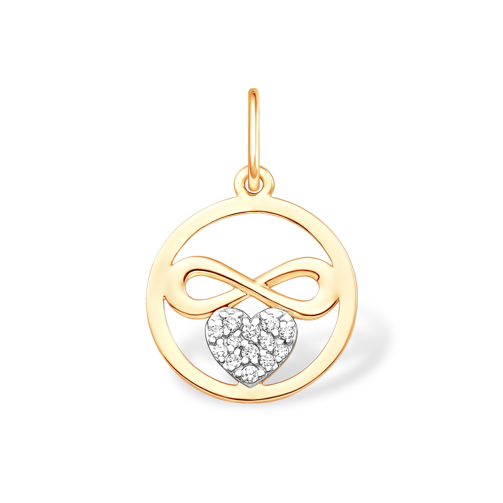 Подвеска из красного золота с фианитами Ювелирное изделие - Подвеска из красного золота с фианитами в магазине Best-Gold 142679