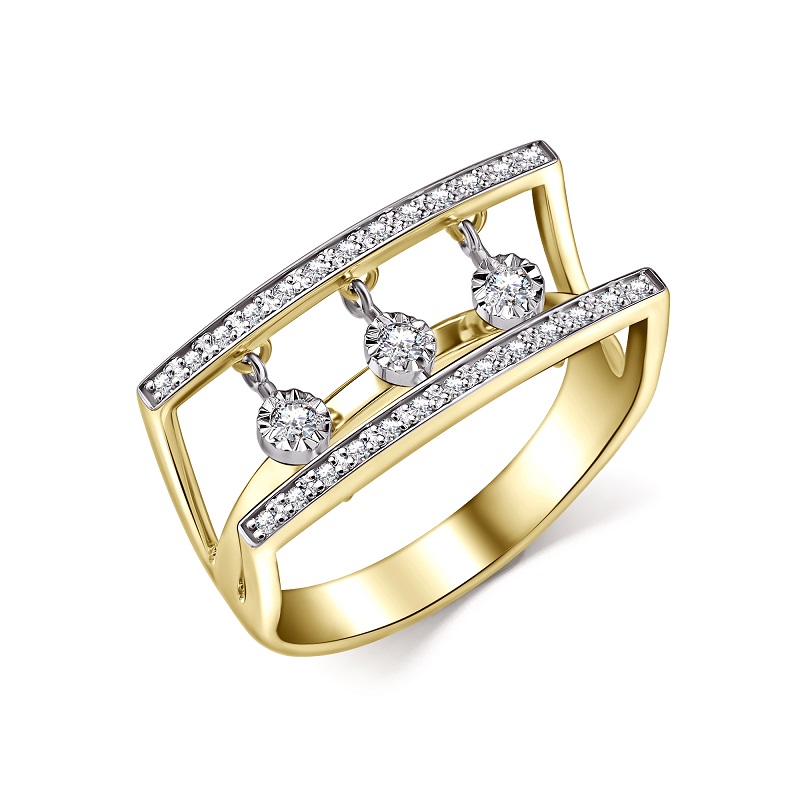 Кольцо из желтого золота с бриллиантами Ювелирное изделие - Кольцо из желтого золота с бриллиантами в магазине Best-Gold 154991