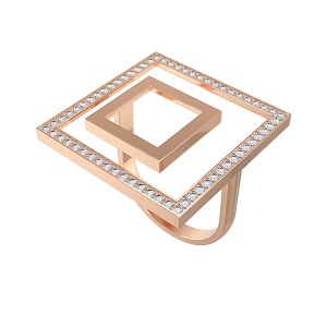 Кольцо из красного золота с фианитами Ювелирное изделие - Кольцо из красного золота с фианитами в магазине Best-Gold 062135