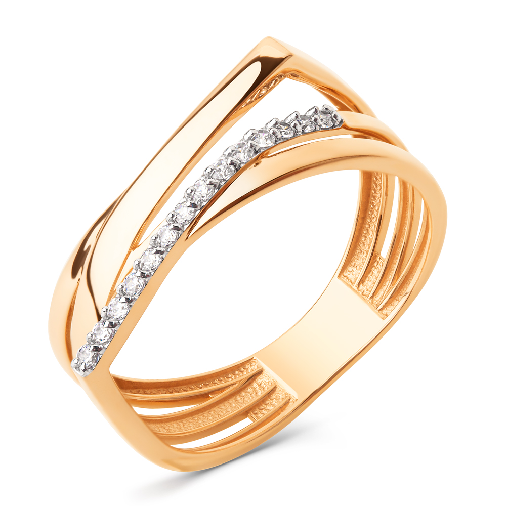 Кольцо из красного золота с фианитами Ювелирное изделие - Кольцо из красного золота с фианитами в магазине Best-Gold 145441