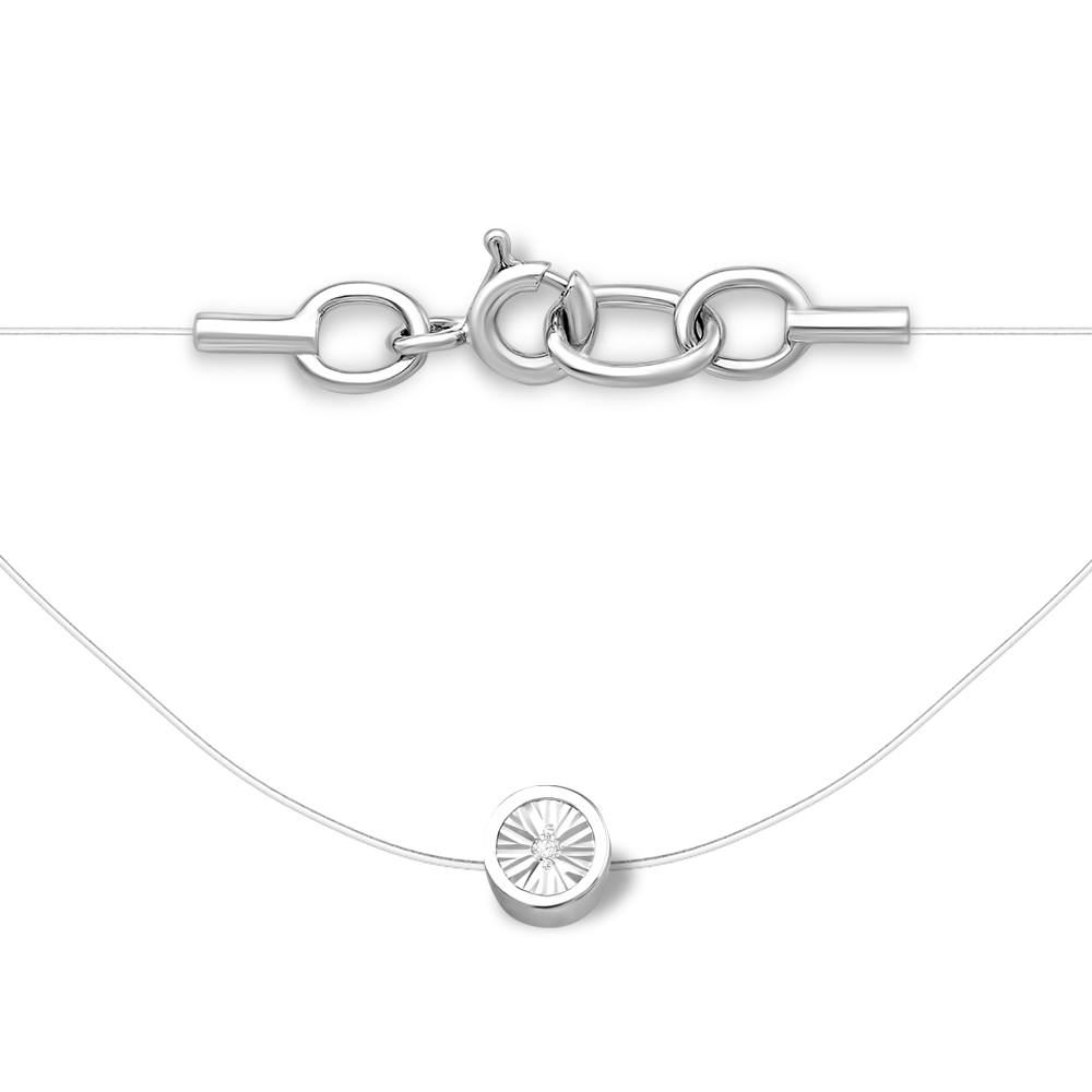 Ювелирное изделие - Колье из серебра с бриллиантом в магазине Best-Gold 153551