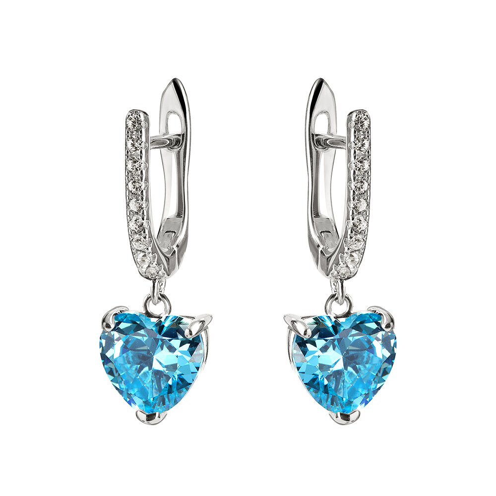 Ювелирное изделие - Серьги из серебра с цирконами в магазине Best-Gold 120977