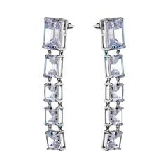 Ювелирное изделие - Серьги из серебра с цирконами в магазине Best-Gold 132367