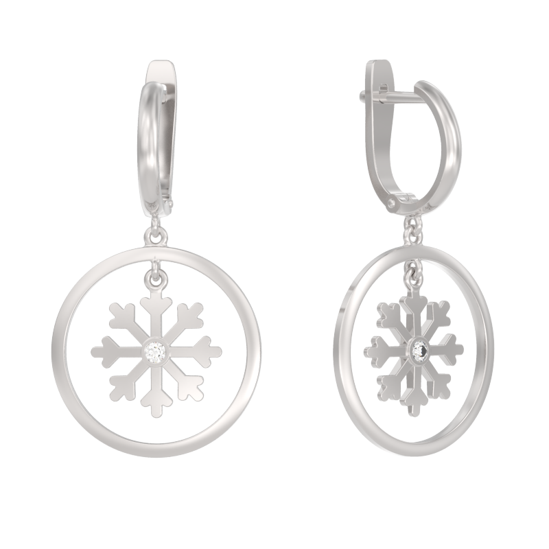 Серьги из серебра с фианитами Ювелирное изделие - Серьги из серебра с фианитами в магазине Best-Gold 127075