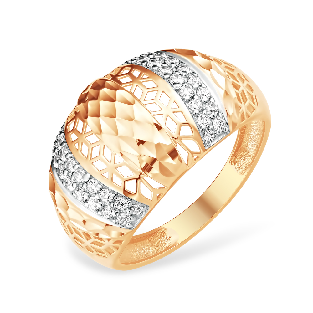 Кольцо из красного золота с фианитами Ювелирное изделие - Кольцо из красного золота с фианитами в магазине Best-Gold 150443