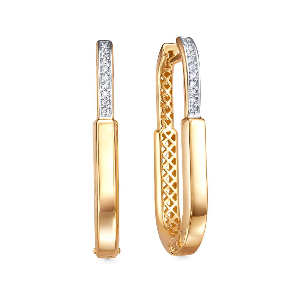 Ювелирное изделие - Серьги из желтого золота с фианитами в магазине Best-Gold 157820