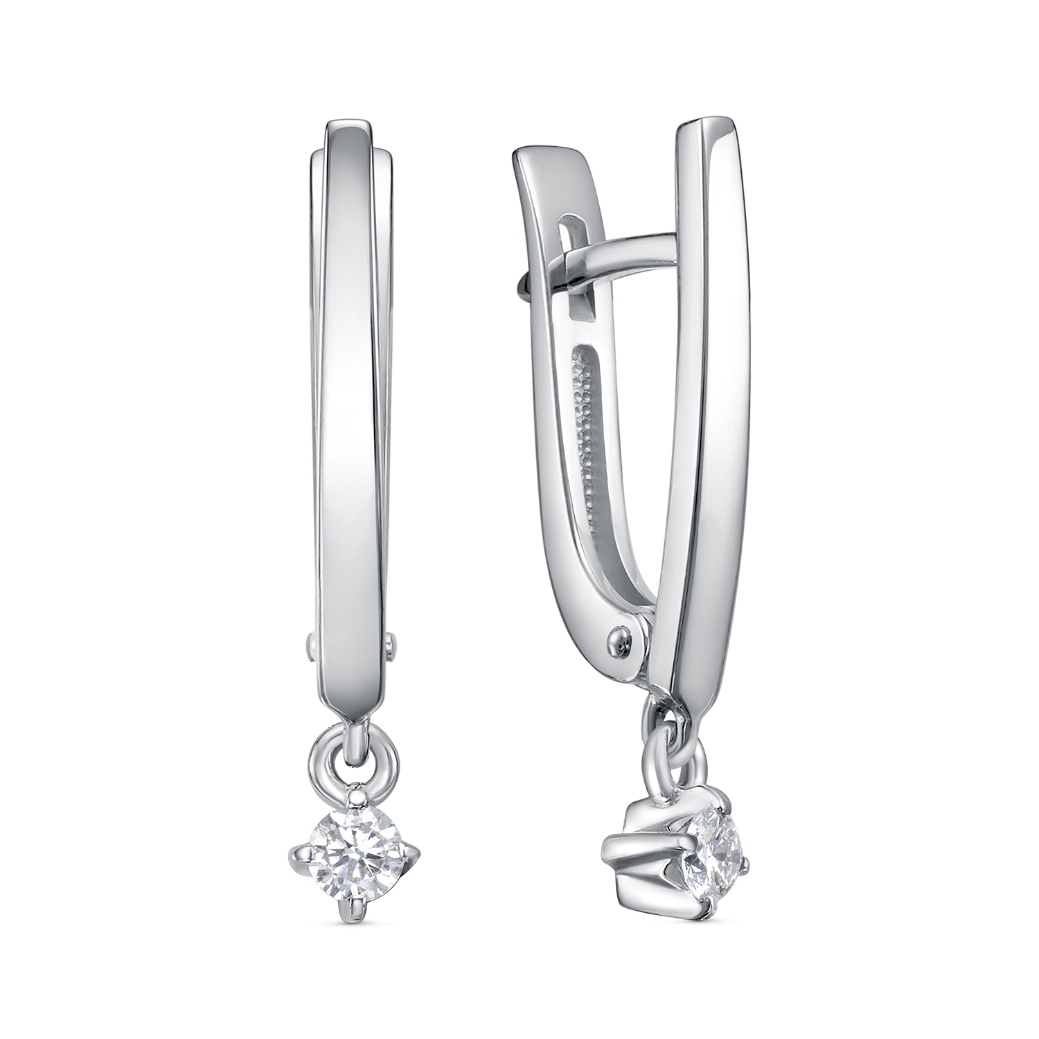 Ювелирное изделие - Серьги из белого золота с бриллиантами в магазине Best-Gold 154961