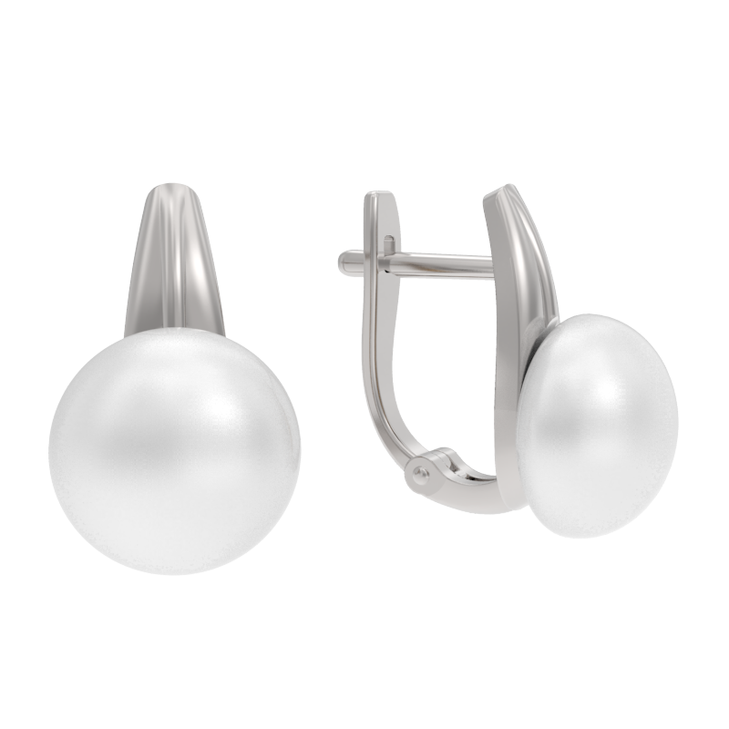 Серьги из серебра с жемчугом Ювелирное изделие - Серьги из серебра с жемчугом в магазине Best-Gold 095357