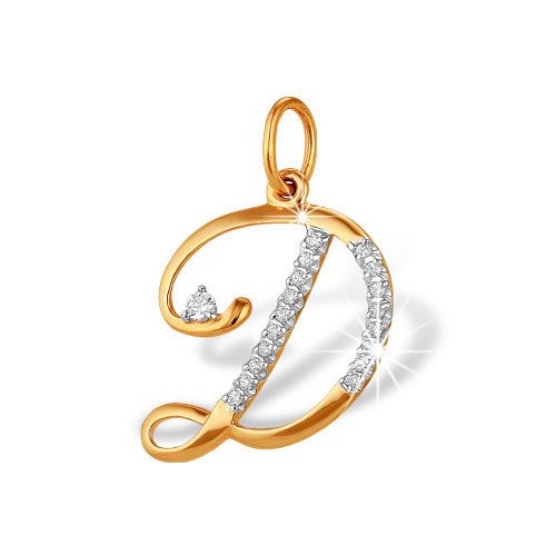 Подвеска из красного золота с фианитами Ювелирное изделие - Подвеска из красного золота с фианитами в магазине Best-Gold 024533