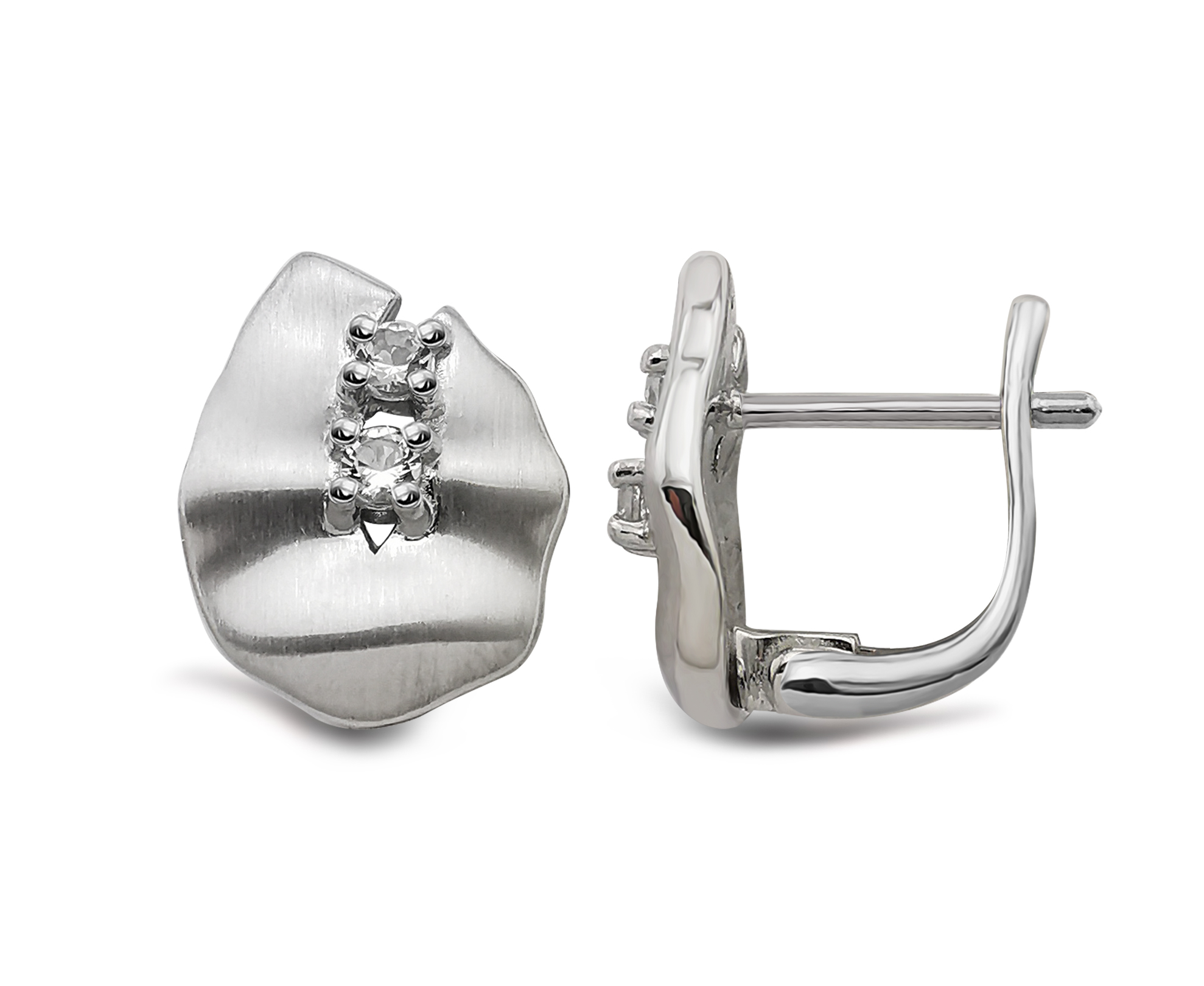Серьги из серебра с топазом белым Ювелирное изделие - Серьги из серебра с топазом белым в магазине Best-Gold 149816