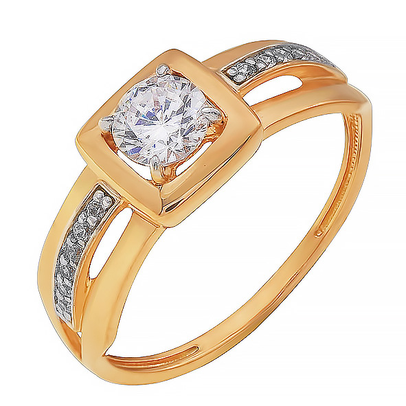 Кольцо из красного золота с фианитами Ювелирное изделие - Кольцо из красного золота с фианитами в магазине Best-Gold 125814