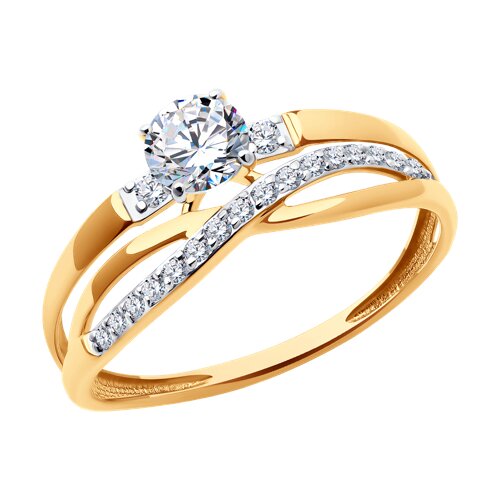 Кольцо из красного золота с фианитами Ювелирное изделие - Кольцо из красного золота с фианитами в магазине Best-Gold 149754