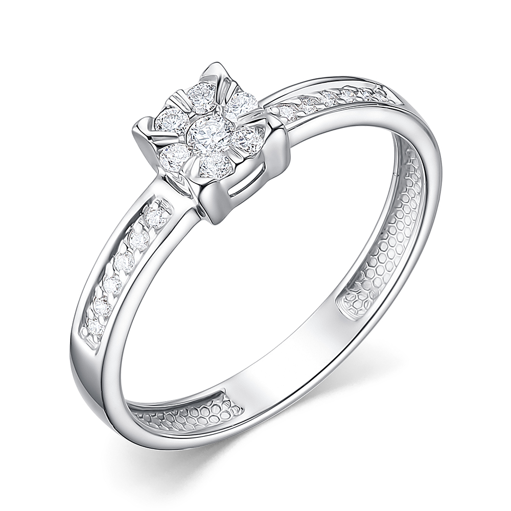 Ювелирное изделие - Кольцо из белого золота с бриллиантами в магазине Best-Gold 132652