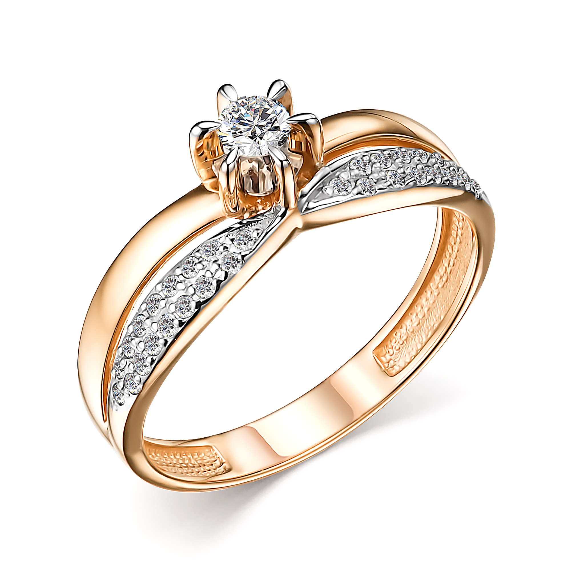 Кольцо из красного золота с бриллиантами Ювелирное изделие - Кольцо из красного золота с бриллиантами в магазине Best-Gold 042365