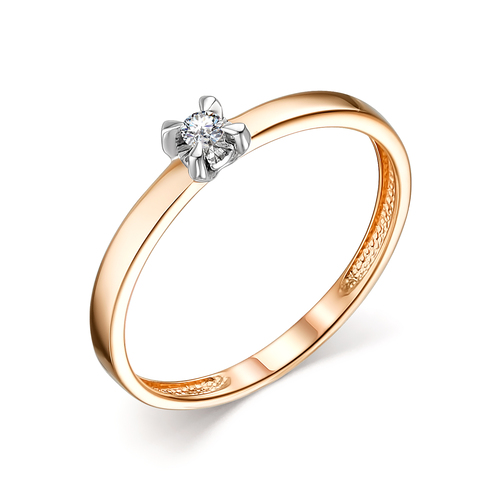 Кольцо из красного золота с бриллиантом Ювелирное изделие - Кольцо из красного золота с бриллиантом в магазине Best-Gold 035913