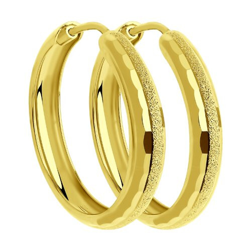 Серьги из желтого золота с алмазной гранью Ювелирное изделие - Серьги из желтого золота с алмазной гранью в магазине Best-Gold 094767