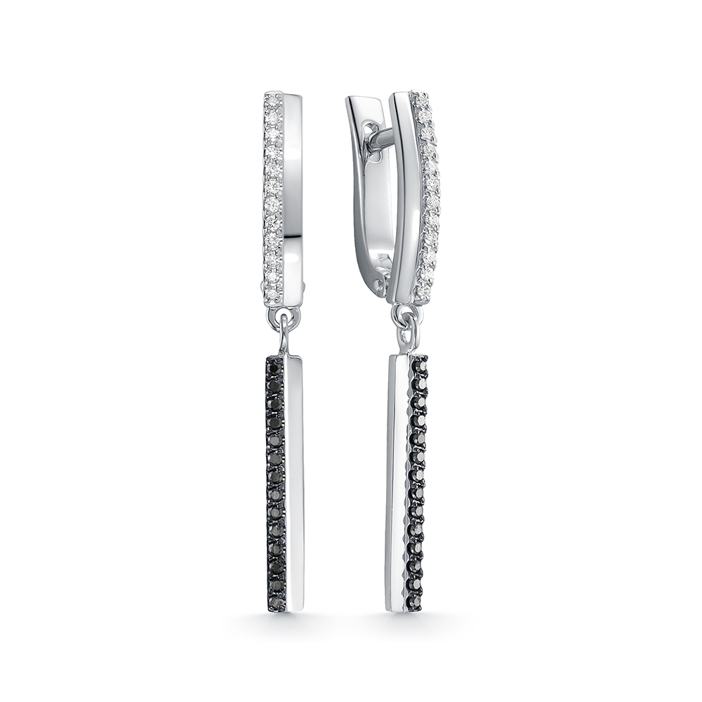 Серьги из белого золота с бриллиантами Ювелирное изделие - Серьги из белого золота с бриллиантами в магазине Best-Gold 144072