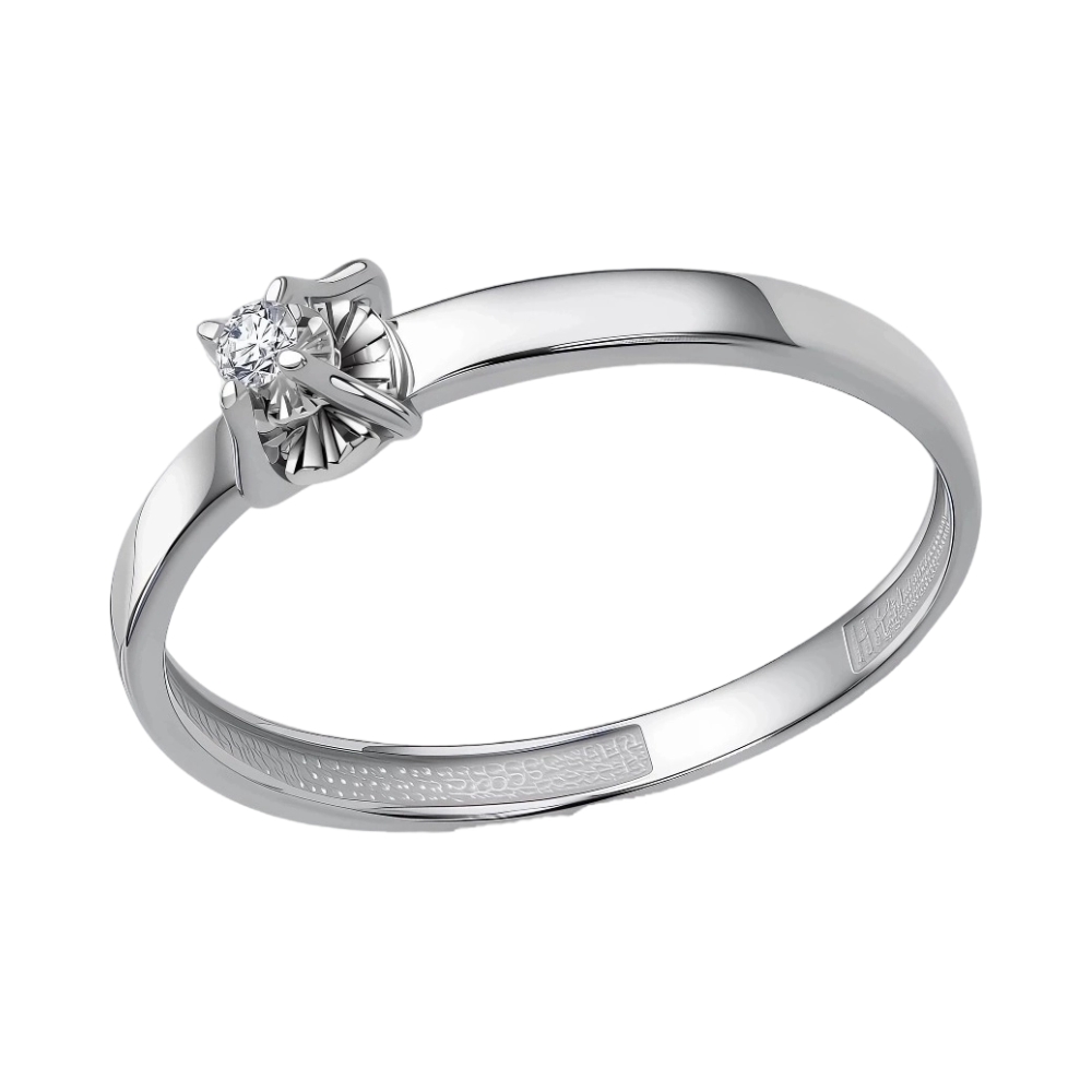 Ювелирное изделие - Кольцо из белого золота с бриллиантами в магазине Best-Gold 154417