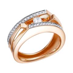 Ювелирное изделие - Кольцо из красного золота с бриллианитами в магазине Best-Gold 157764